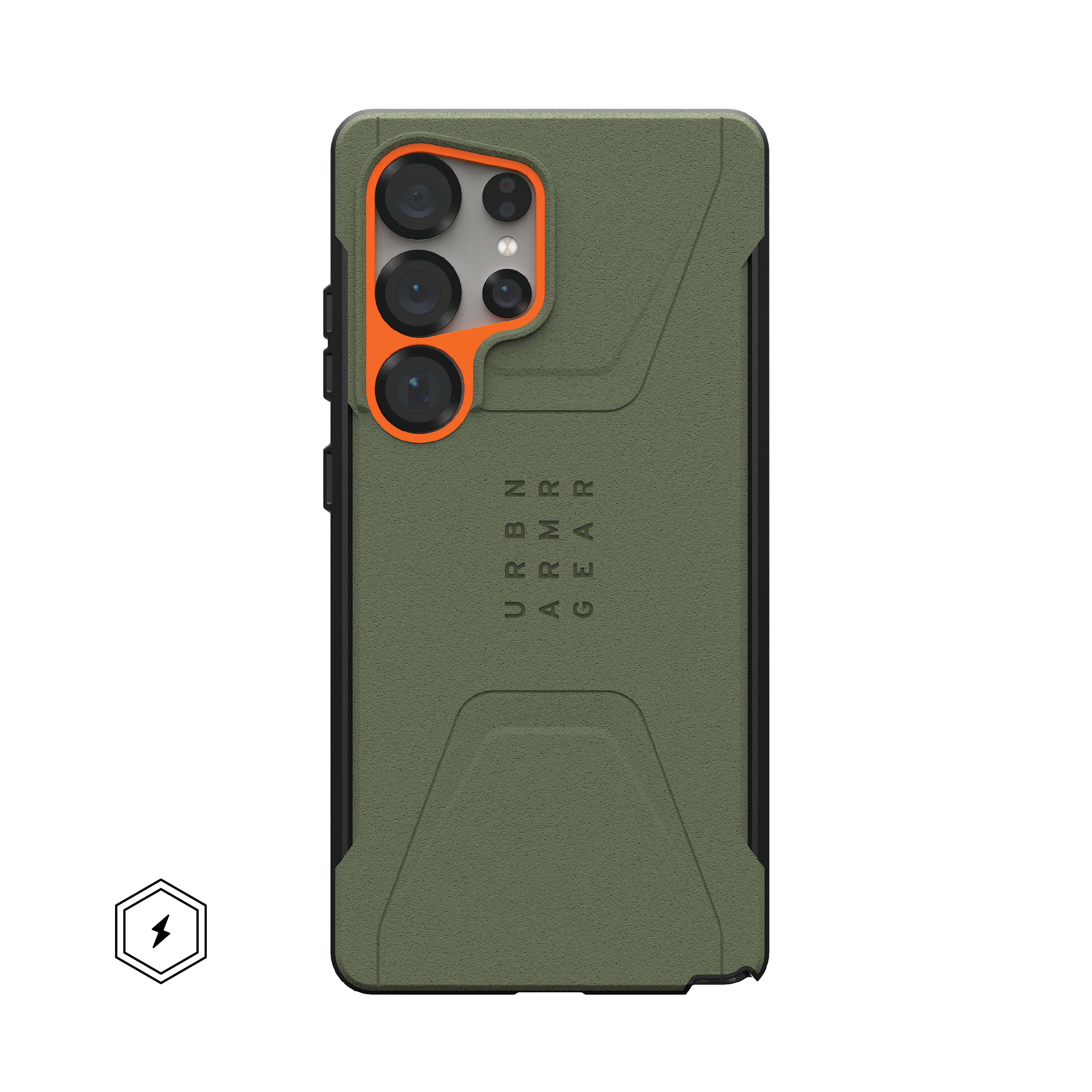 Civilian Galaxy S25 Ultra Hülle - Olive Drab/Orange