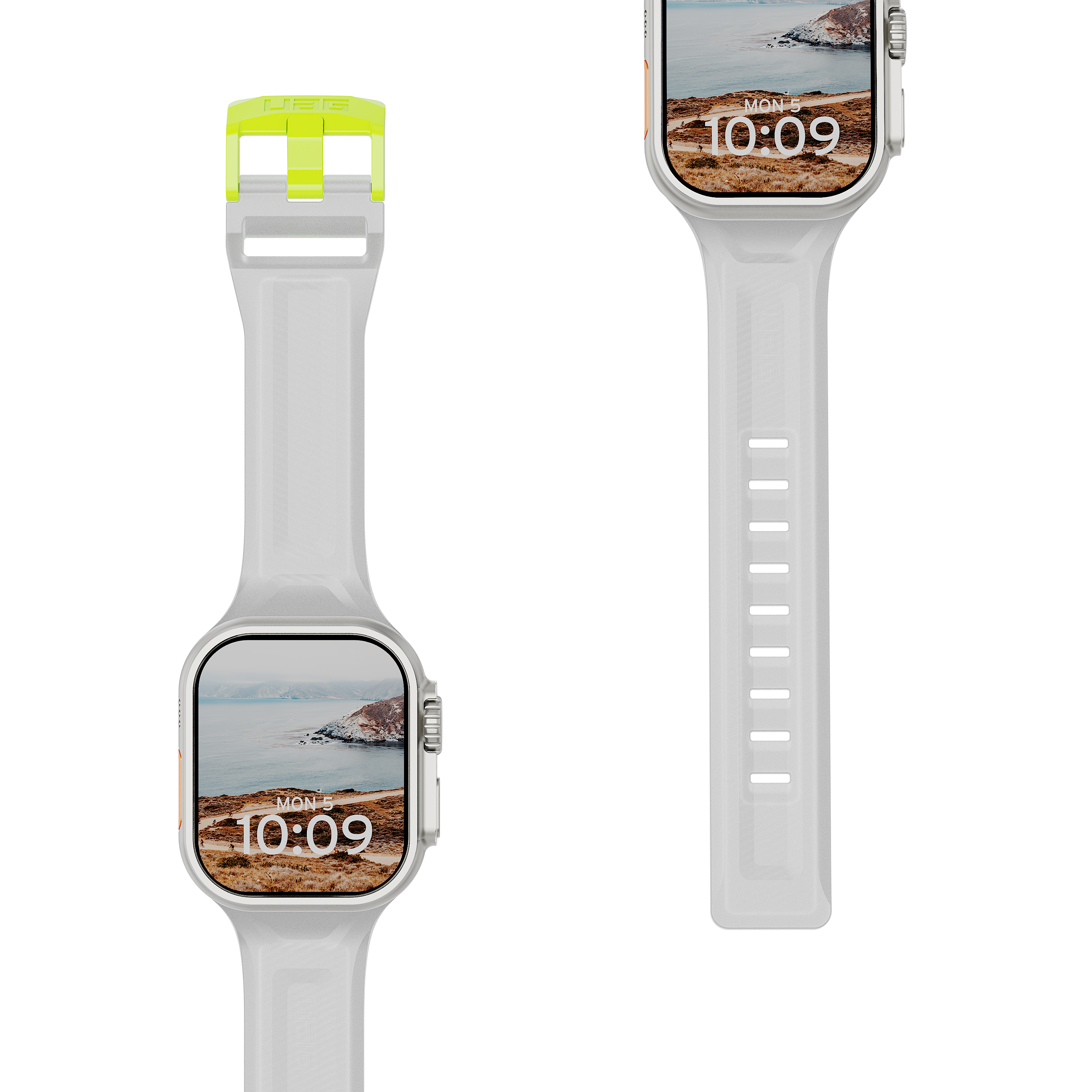 Scout Silicone Strap for Apple Watch Ultra 3, Ultra 2, & Ultra - Smoke/Active Neon