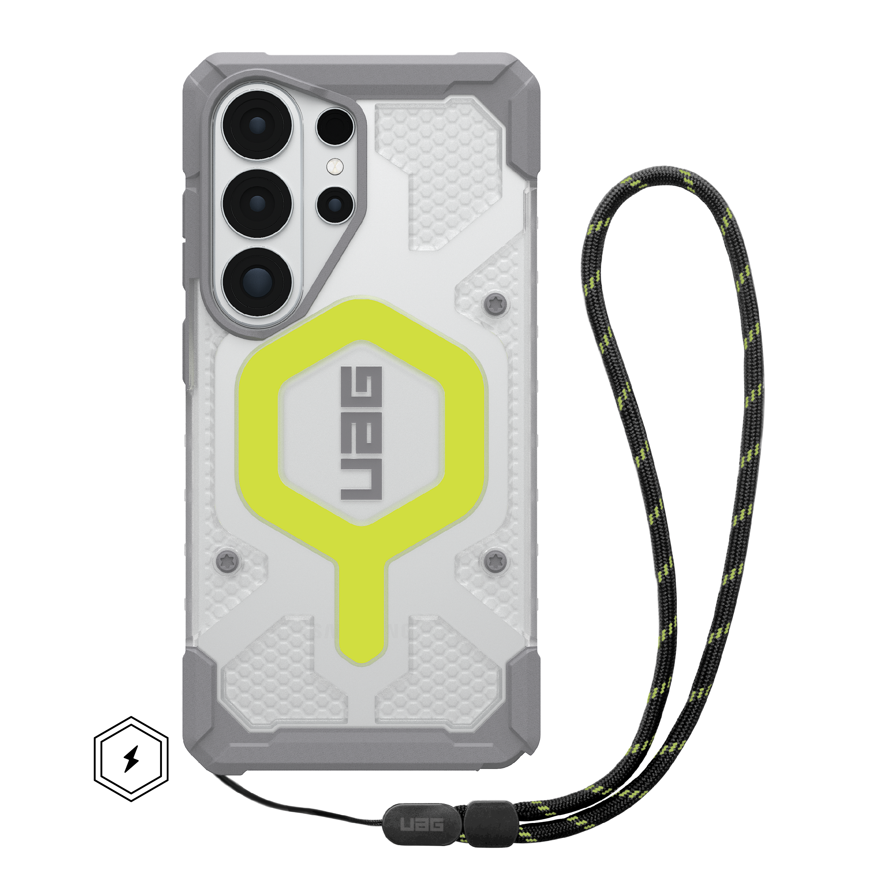 Galaxy S26 Ultra - Pathfinder Clear Hülle + Lanyard - Active Neon Case + Active Neon Lanyard