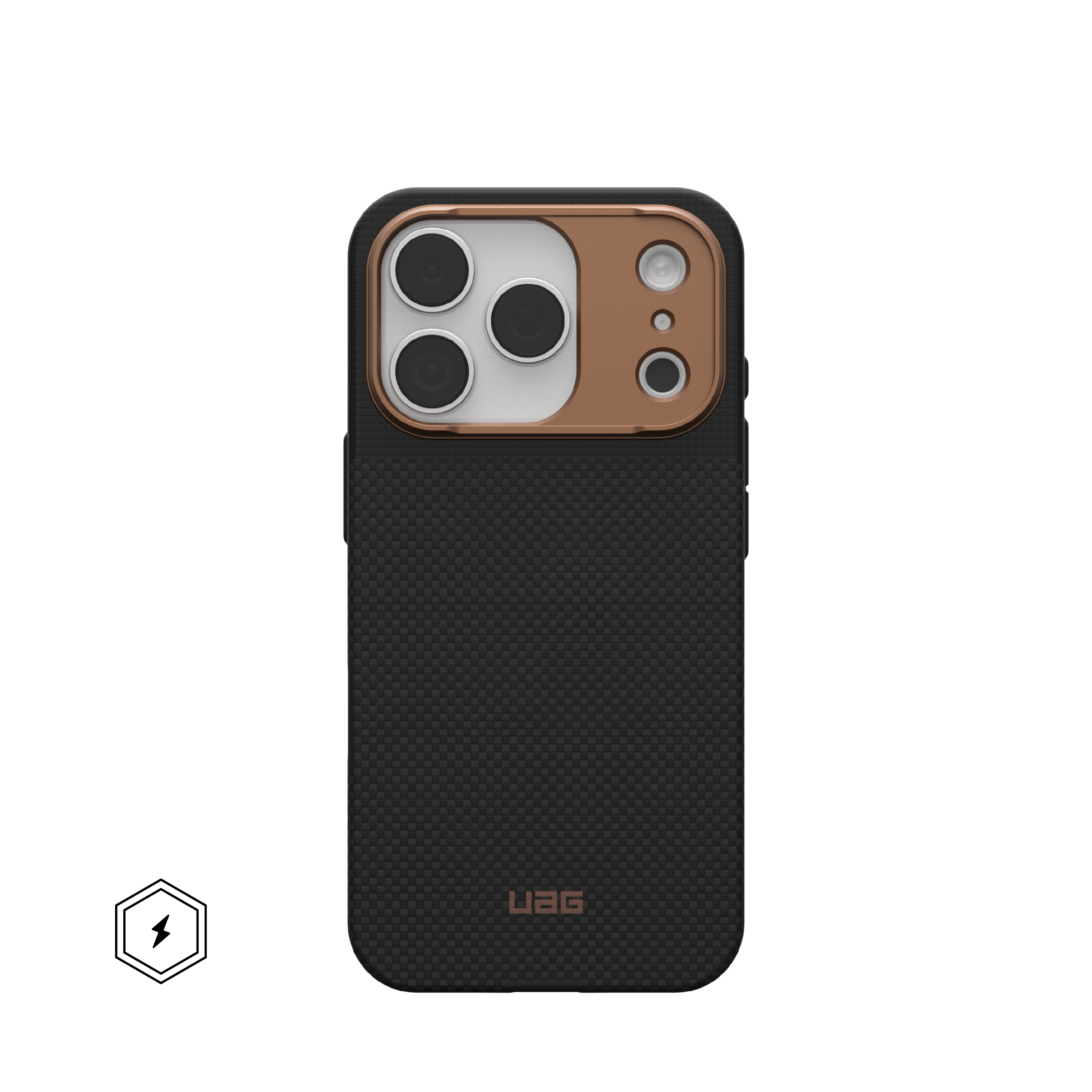 Fibr Armr iPhone 17 Pro Hülle - Kevlar Graphite/Bronze